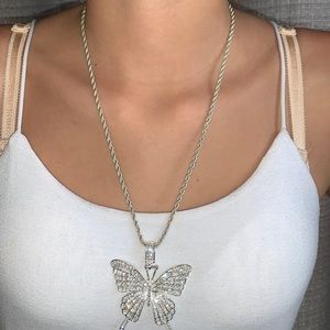 bling butterfly necklace